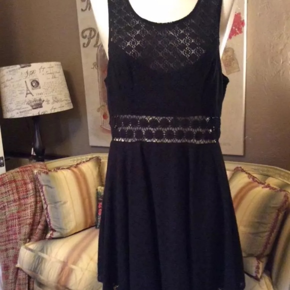 Free People Dresses & Skirts - Free People Black Lace Fit & Flare Dress 12